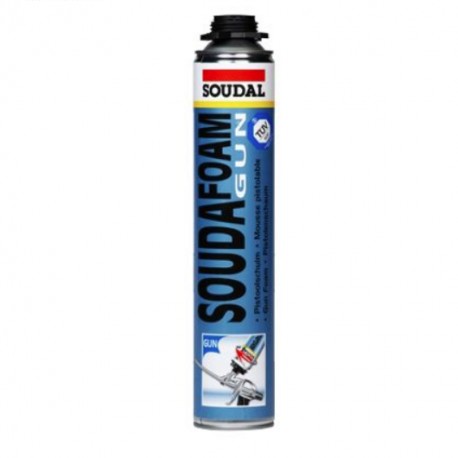 Mousse PU pistolable, soudafoam CLICK & FIX - Soudal Jaune